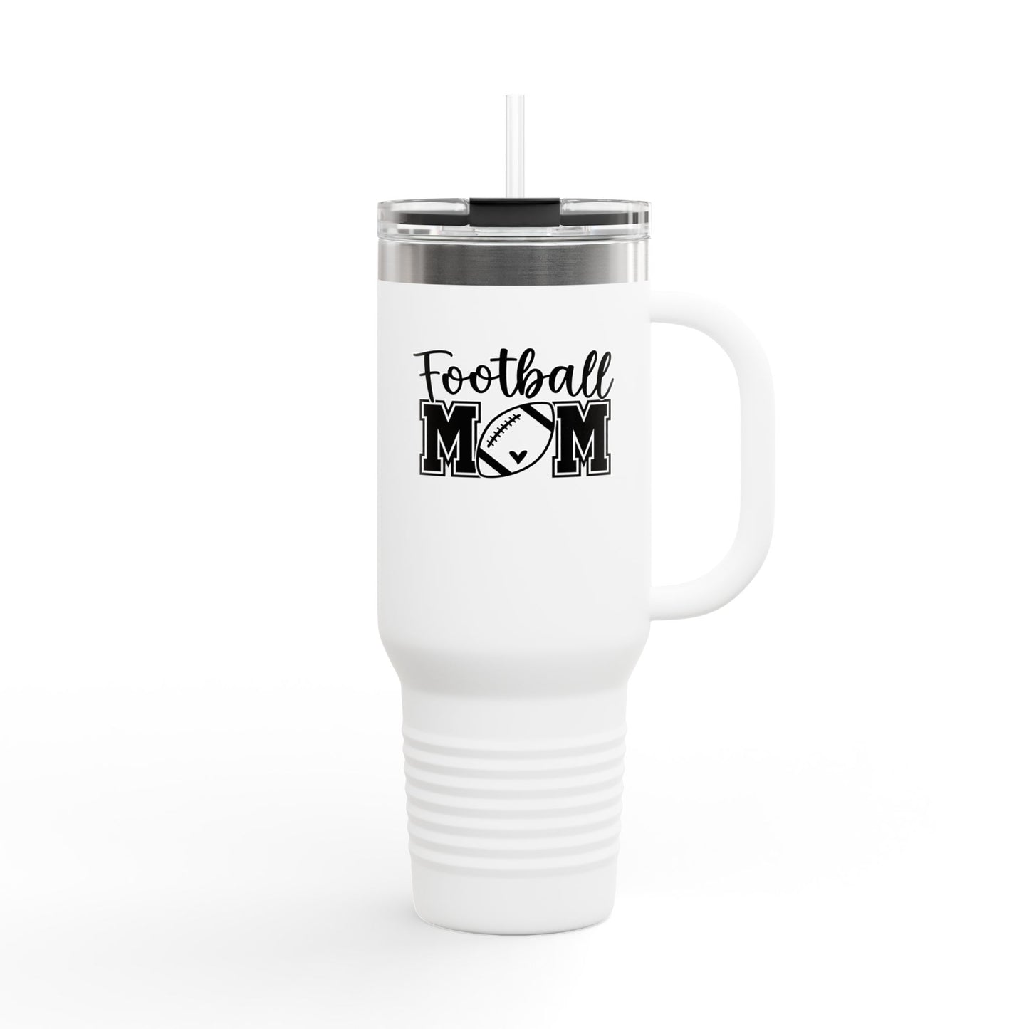 Football Mom Insulated Travel Mug 40oz – Cool-Handled Stainless Tumbler for Game Days