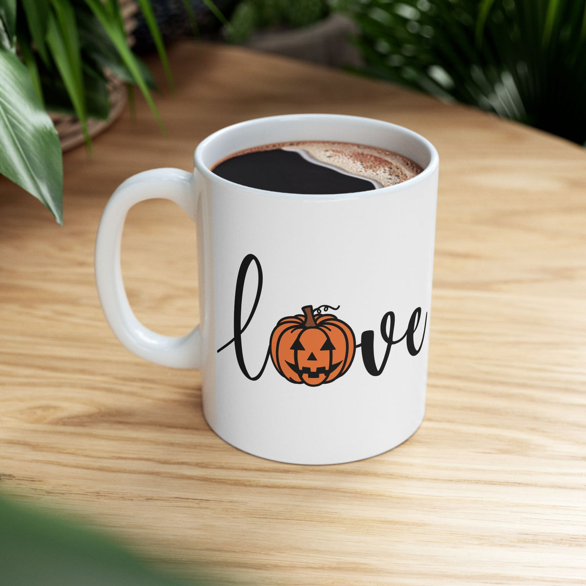 Love Pumpkin Ceramic Mug — Fall Halloween Coffee Cup (11oz & 15oz)