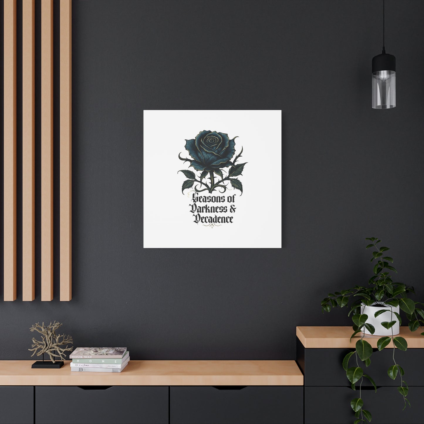 Canvas Wall Art — Gothic Blue Rose "Seasons of Darkness & Decadence"