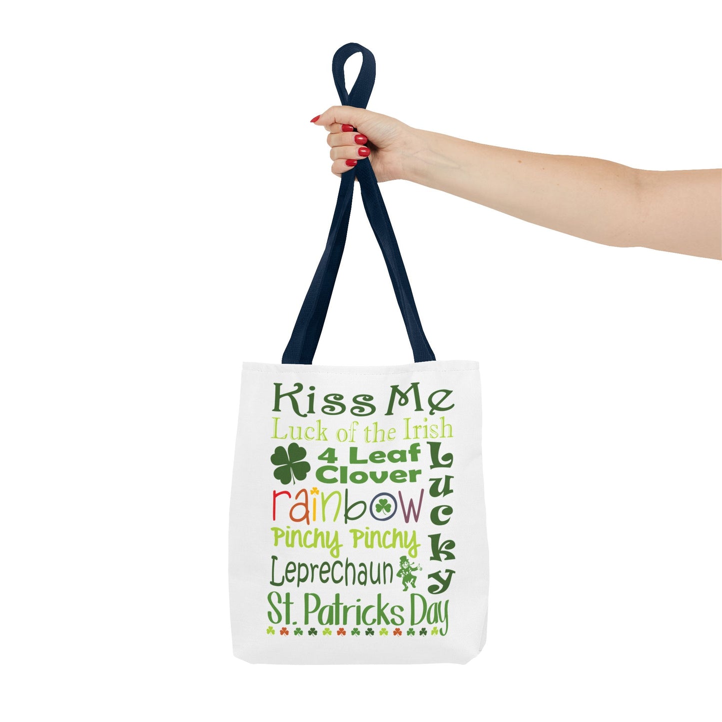 St. Patrick's Word Riot White Tote Bag — Bold Typographic Holiday Tote - 3 Sizes