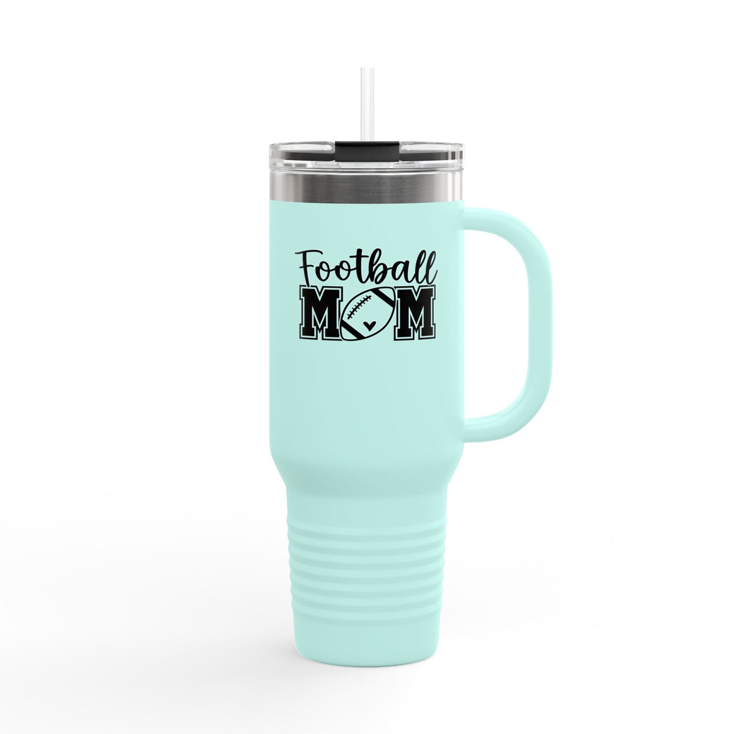 Football Mom Insulated Travel Mug 40oz – Cool-Handled Stainless Tumbler for Game Days