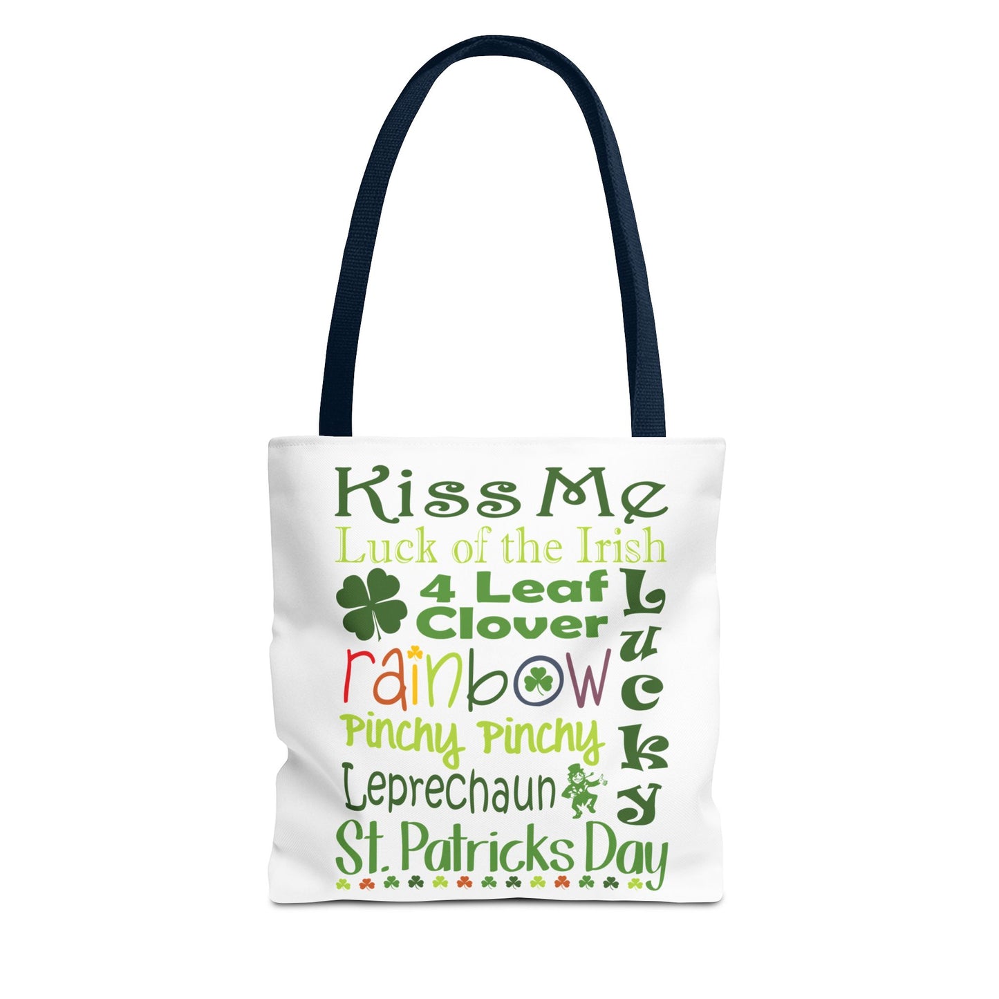 St. Patrick's Word Riot White Tote Bag — Bold Typographic Holiday Tote - 3 Sizes