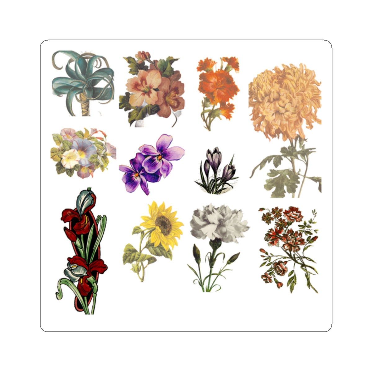 Vintage Botanical Kiss-Cut Sticker