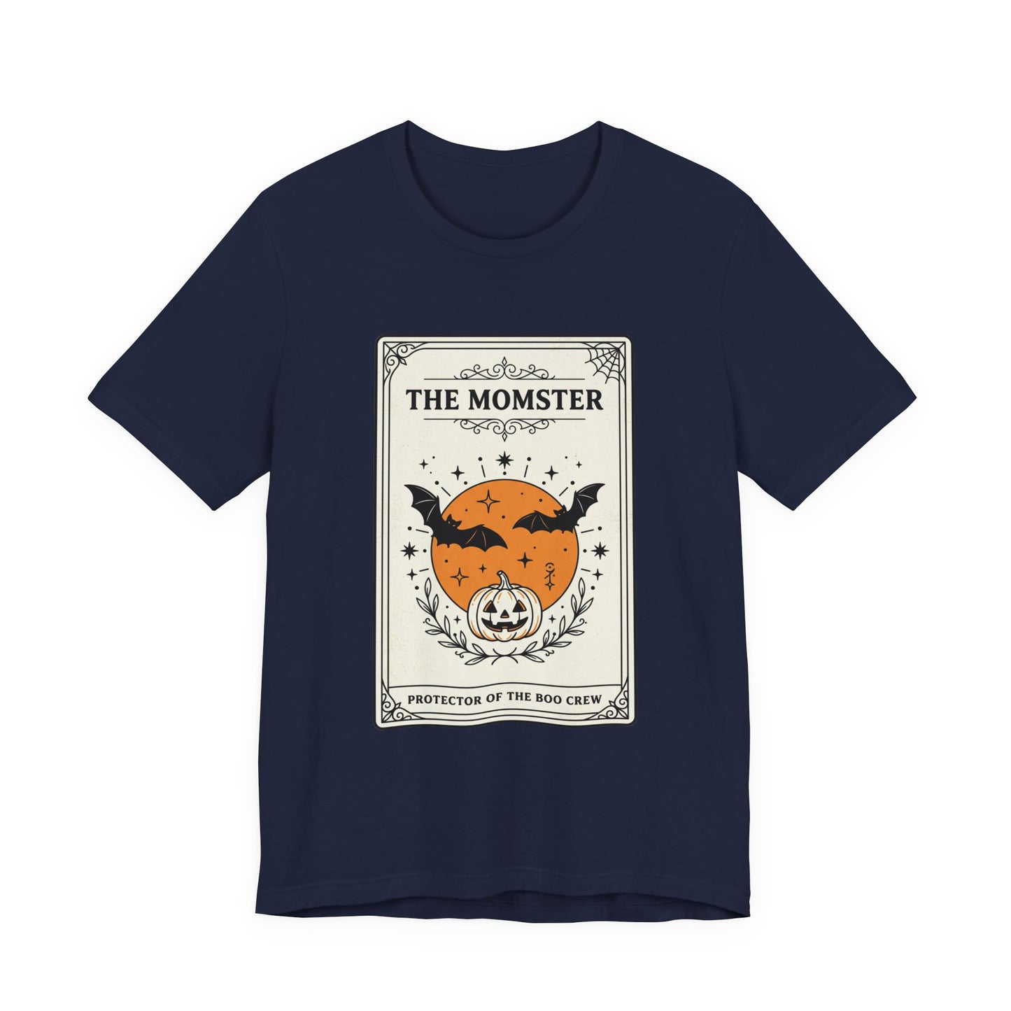 Momster Pumpkin Crest Tee | Halloween bats, spooky vintage orange