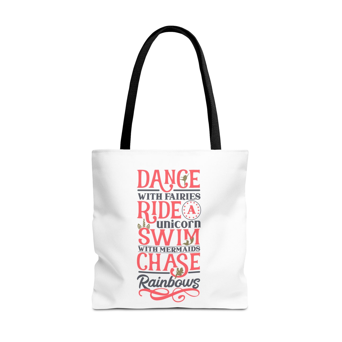 Whimsical Adventure Tote Bag - Dance with Fairies, Ride Unicorns, Swim with Mermaids