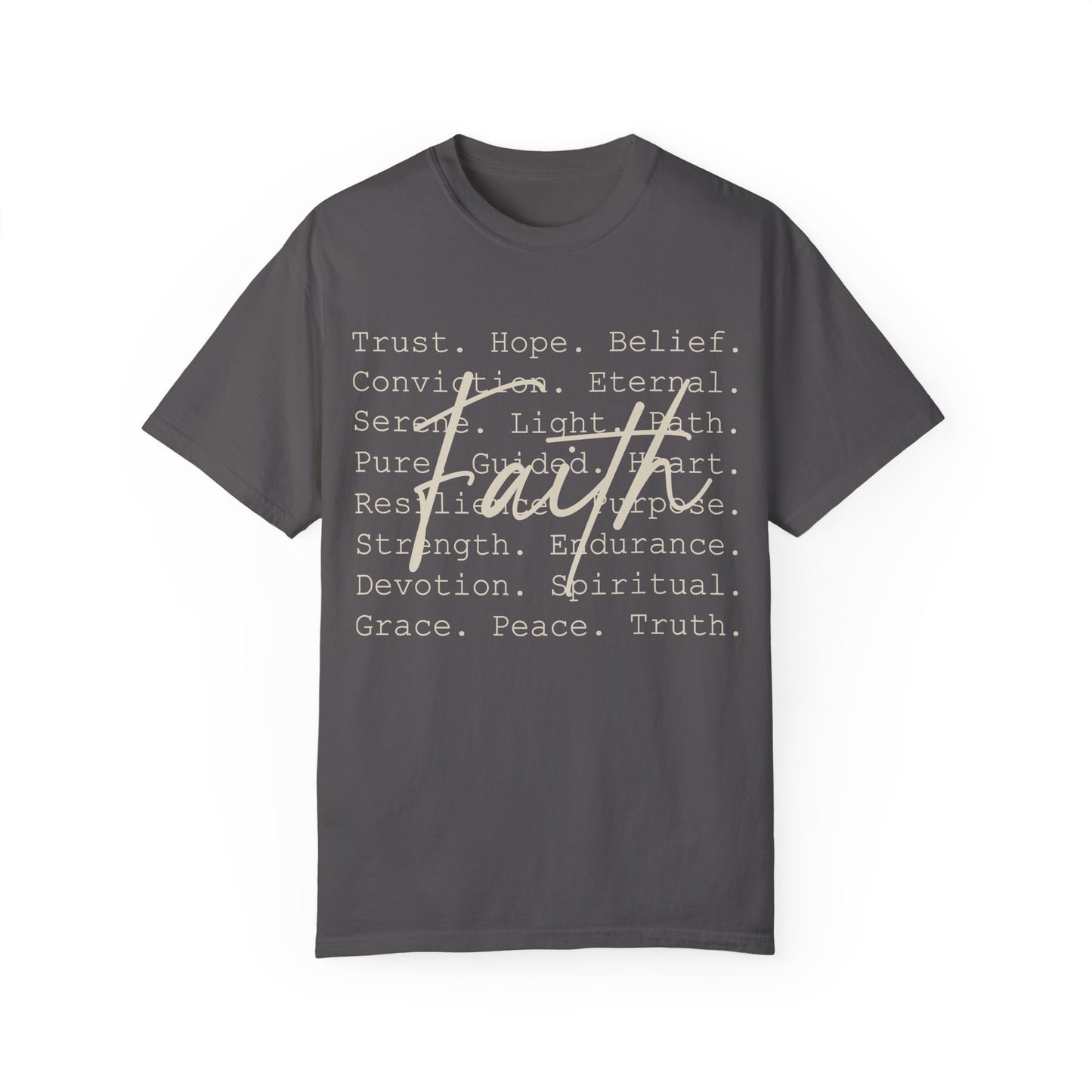 Faith-Inspired Unisex Garment-Dyed T-Shirt – Trust, Hope, Belief - Spiritual Apparel For Moms, Dads, Christians