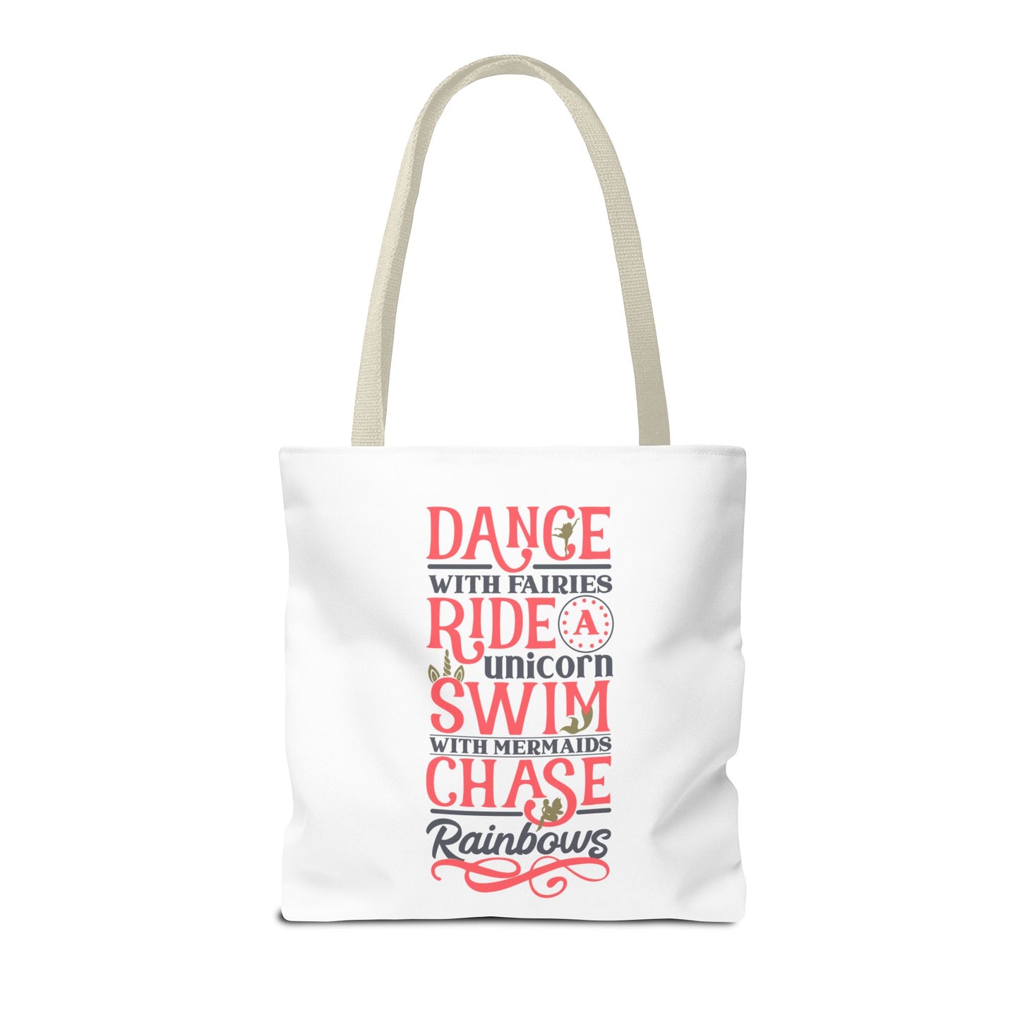 Whimsical Adventure Tote Bag - Dance with Fairies, Ride Unicorns, Swim with Mermaids