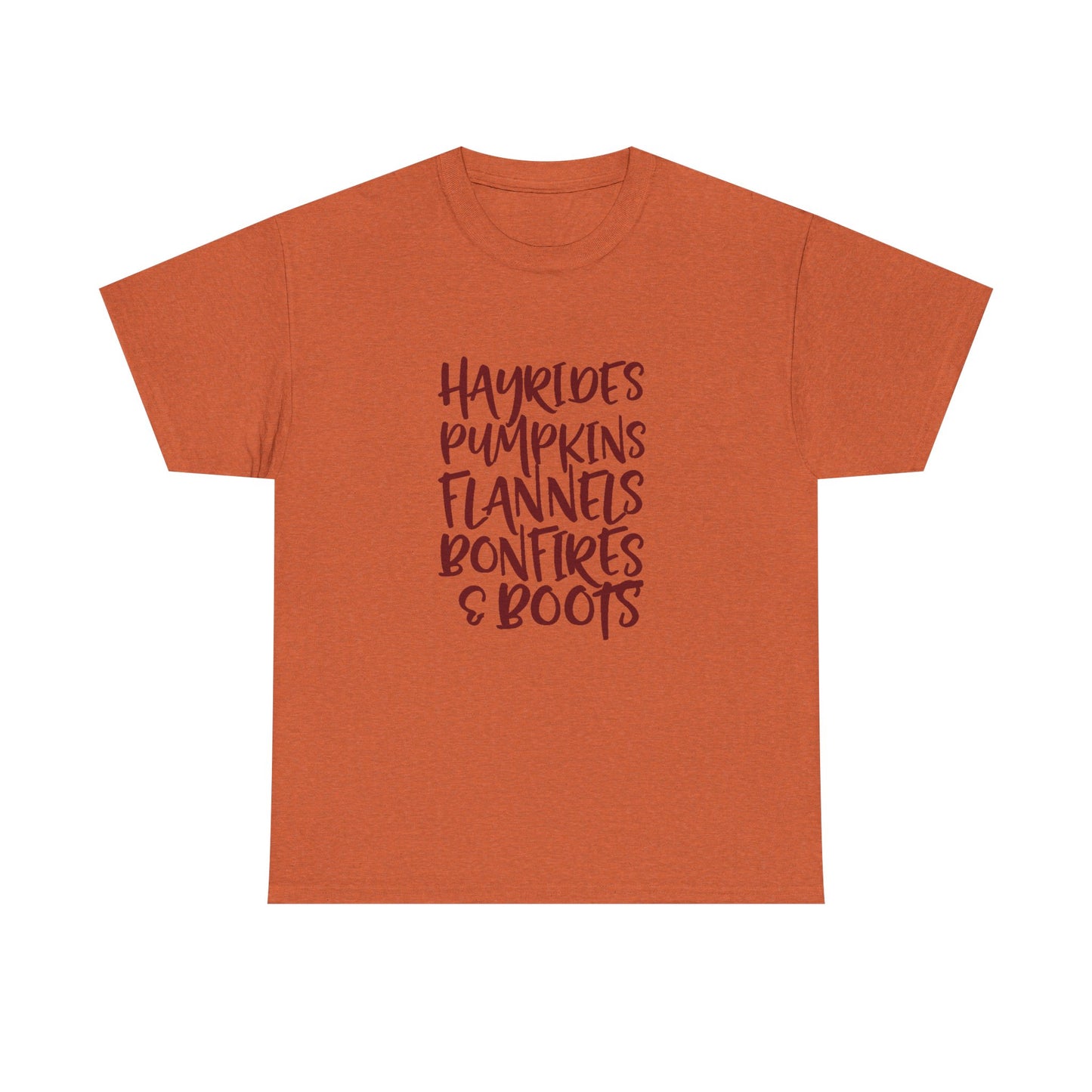 Hayrides, Pumpkins, Flannels Autumn Unisex Thanksgiving Tee
