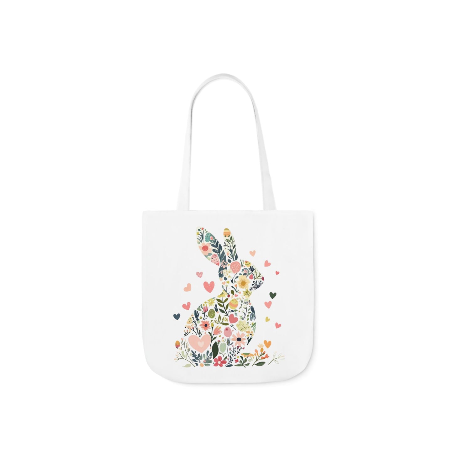 Floral Bunny Canvas Tote Bag