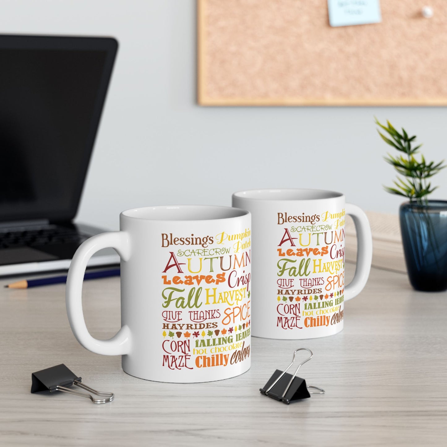 Autumn Blessings Ceramic Mug - Fall-Inspired 11oz & 15oz Coffee Cup for Cozy Moments
