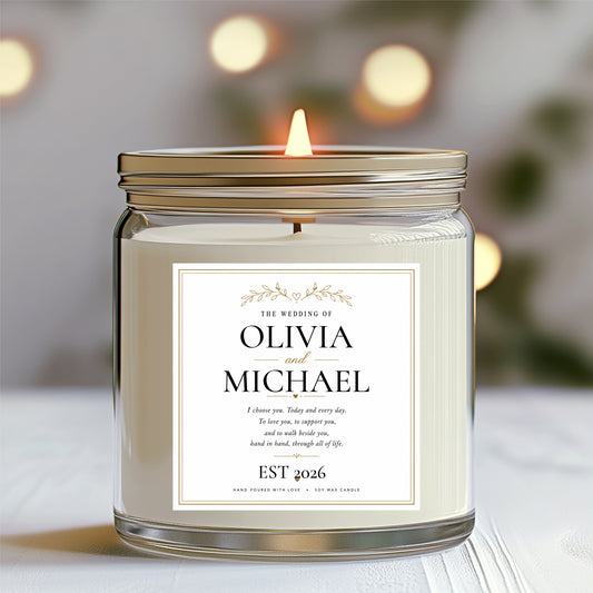 Personalized Wedding 9oz Soy Jar Candle