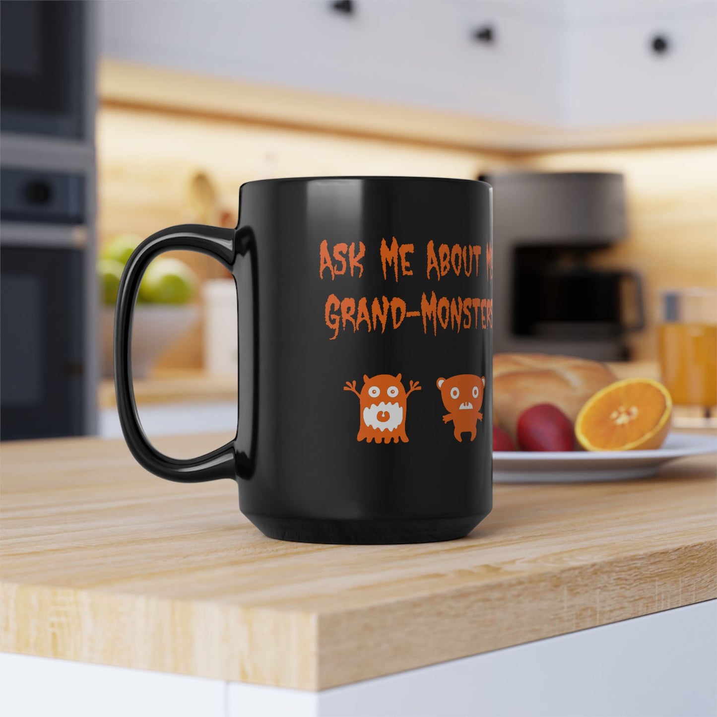 Whimsical Grand-Monsters Black Coffee Mug