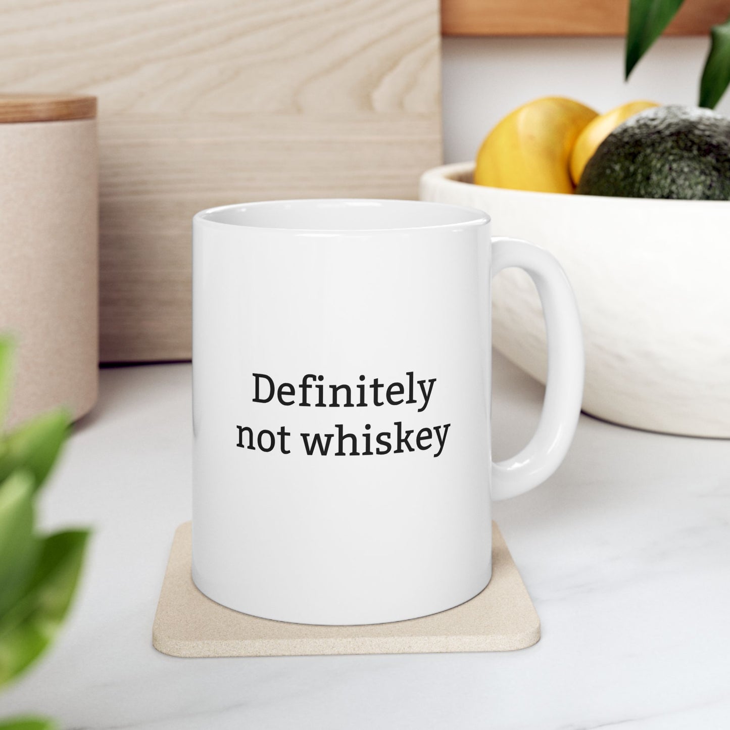 Definitely Not Whiskey White Coffee Mug (11oz & 15oz)