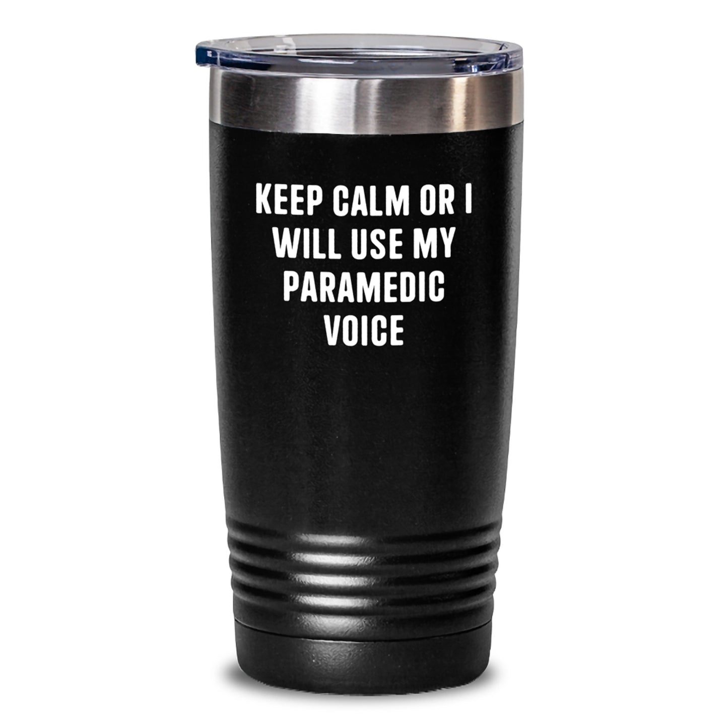 Funny Rescue Worker Gifts for Him, Keep Calm or I Will Use My Rescue Worker Voice Tumbler, Christmas Unique Gifts from Men to Rescue Workers - Main