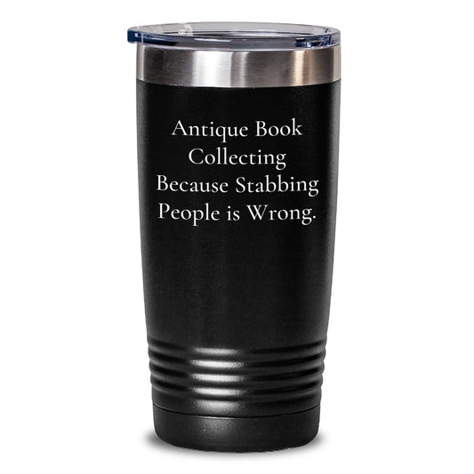 Antique Book Collecting Humor Gifts from Men to Friends, Funny Stainless Steel Tumbler for Hot and Cold Drinks, Birthday Unique - Main