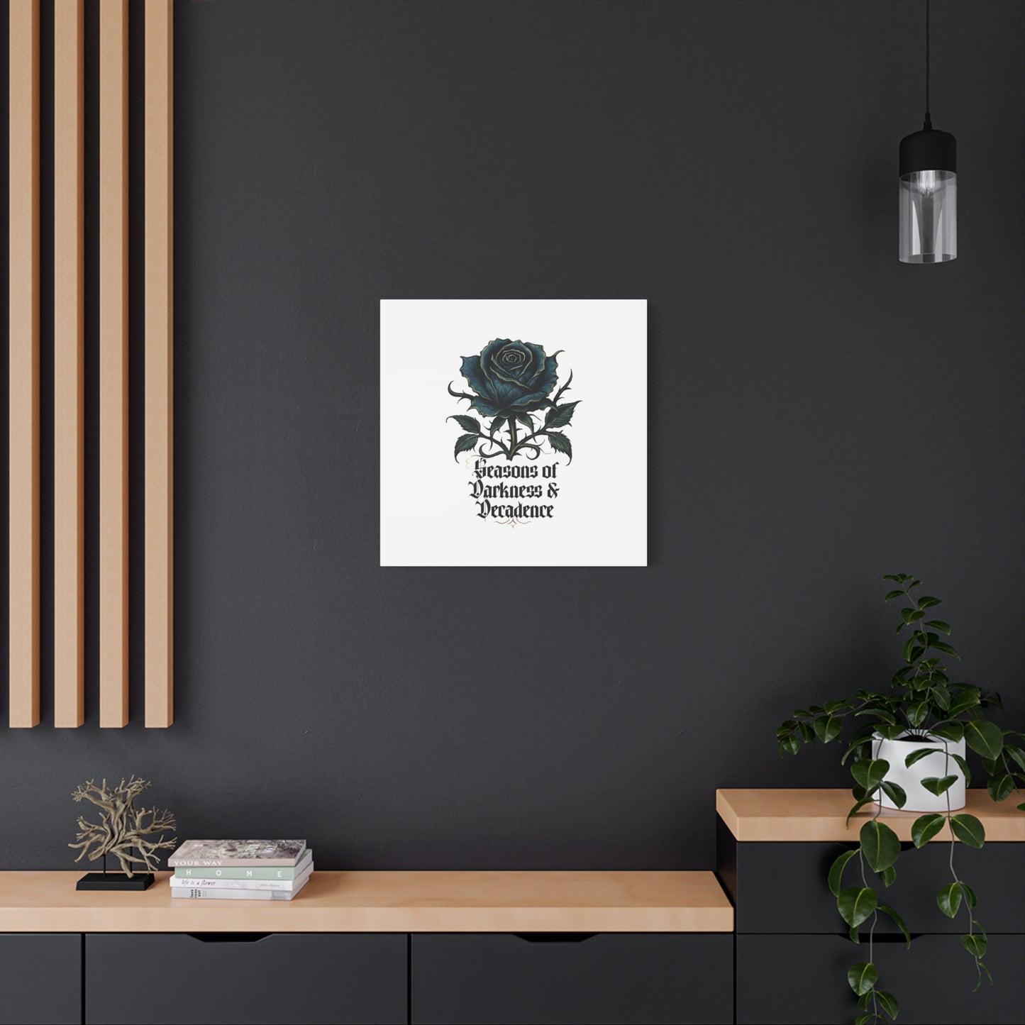 Canvas Wall Art — Gothic Blue Rose "Seasons of Darkness & Decadence"