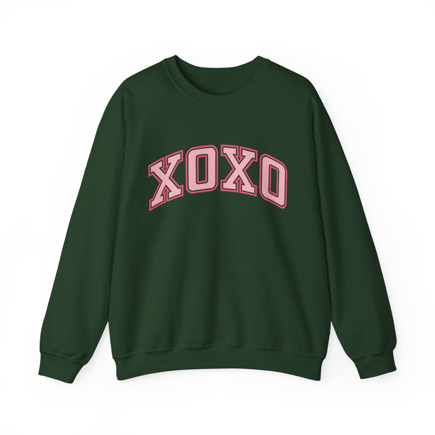 XOXO Pink Varsity Crewneck Sweatshirt