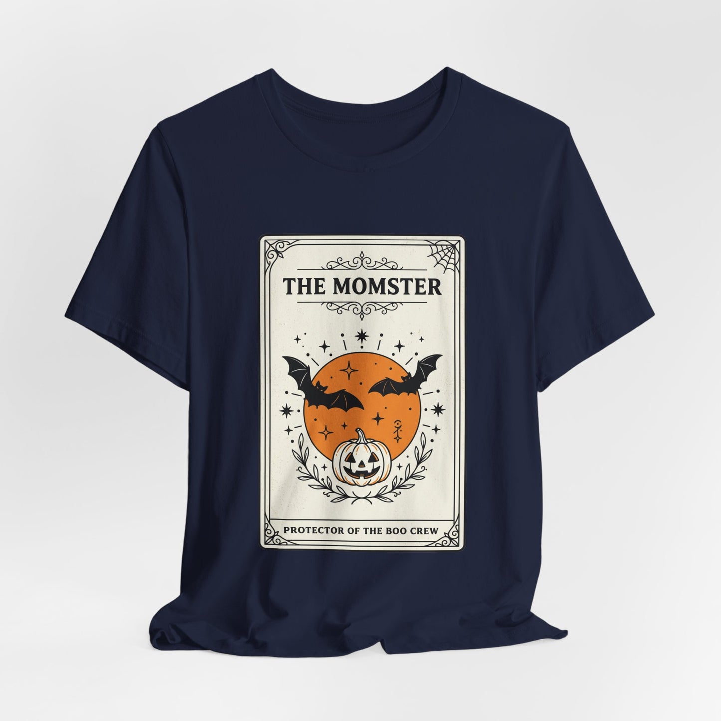 Momster Pumpkin Crest Tee | Halloween bats, spooky vintage orange