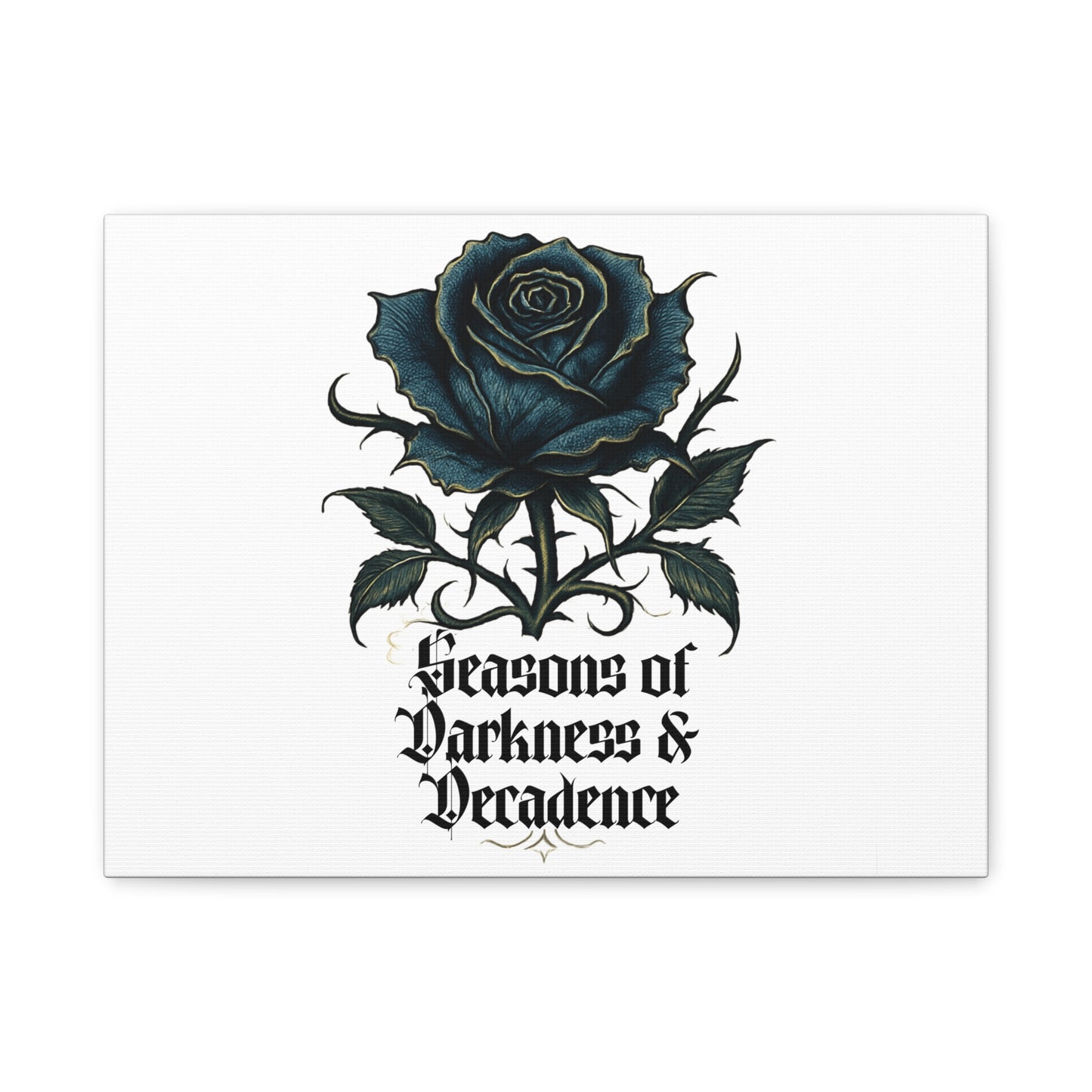 Canvas Wall Art — Gothic Blue Rose "Seasons of Darkness & Decadence"