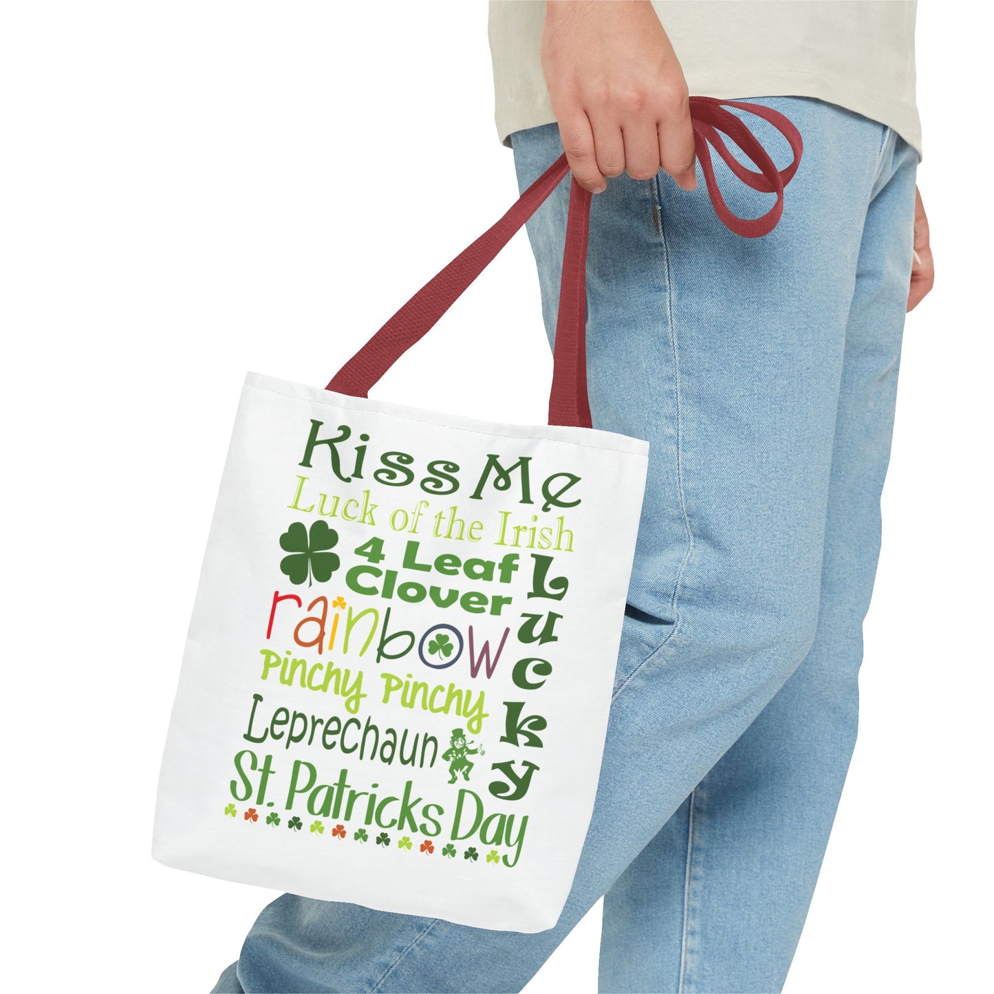 St. Patrick's Word Riot White Tote Bag — Bold Typographic Holiday Tote - 3 Sizes