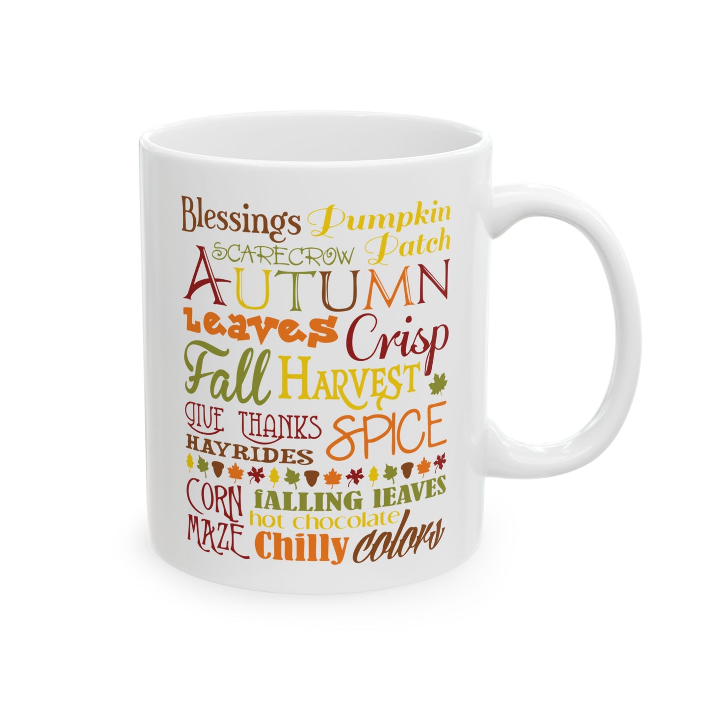 Autumn Blessings Ceramic Mug - Fall-Inspired 11oz & 15oz Coffee Cup for Cozy Moments