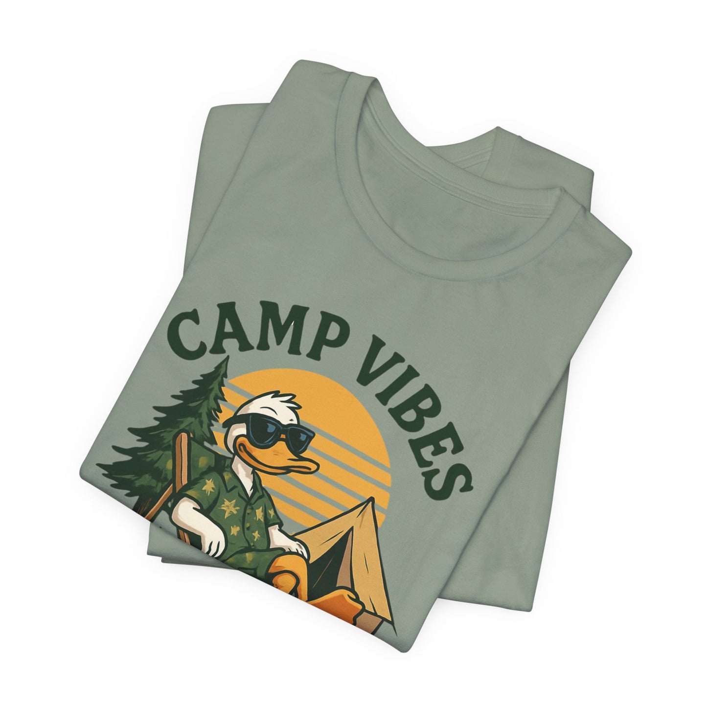 Camp Vibes Only T-Shirt — Retro Camping Duck Graphic Tee
