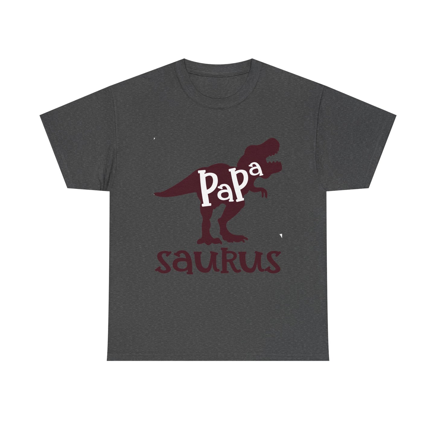 Papa Saurus: The Ultimate Dinosaur Dad Unisex Heavy Cotton T-Shirt - Perfect Father's Day Gift for Prehistoric Parents