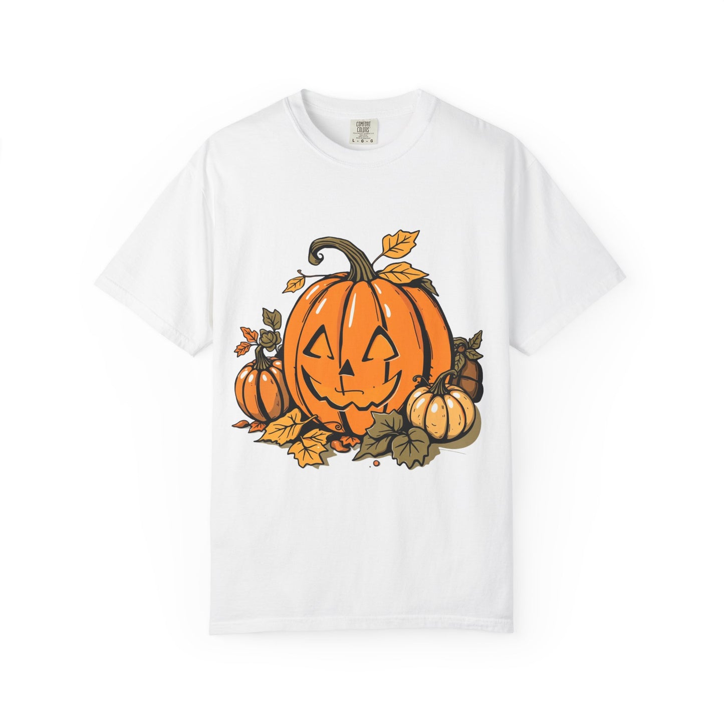 Comfort Colors Pumpkin Shirt | Womens Halloween Fall Graphic Tee