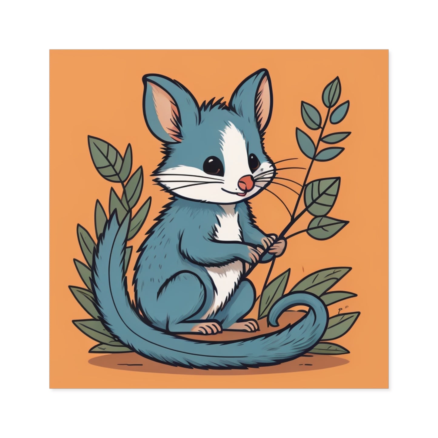 Adorable Cartoon Possum Stickers | Cute Marsupial Vinyl Decals | Fun Animal Sticker Set for Laptops and Journals