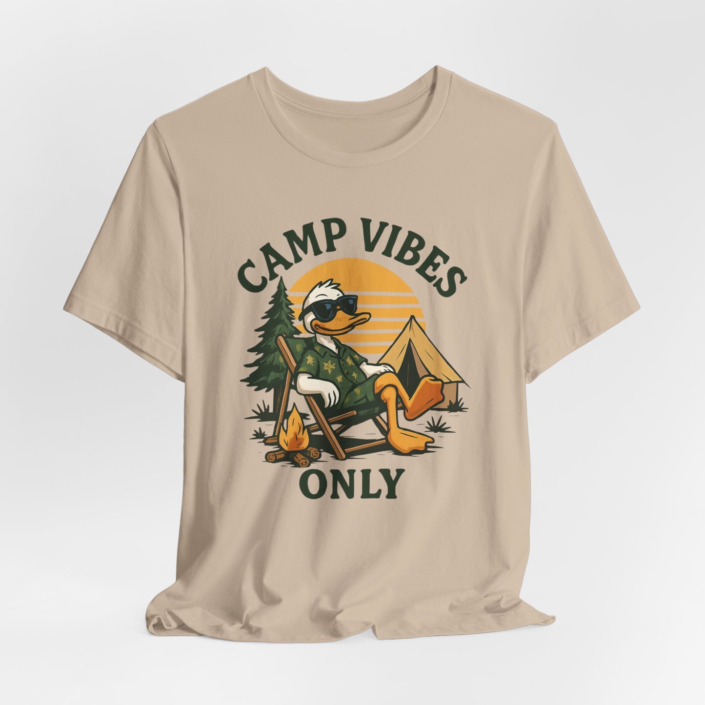 Camp Vibes Only T-Shirt — Retro Camping Duck Graphic Tee