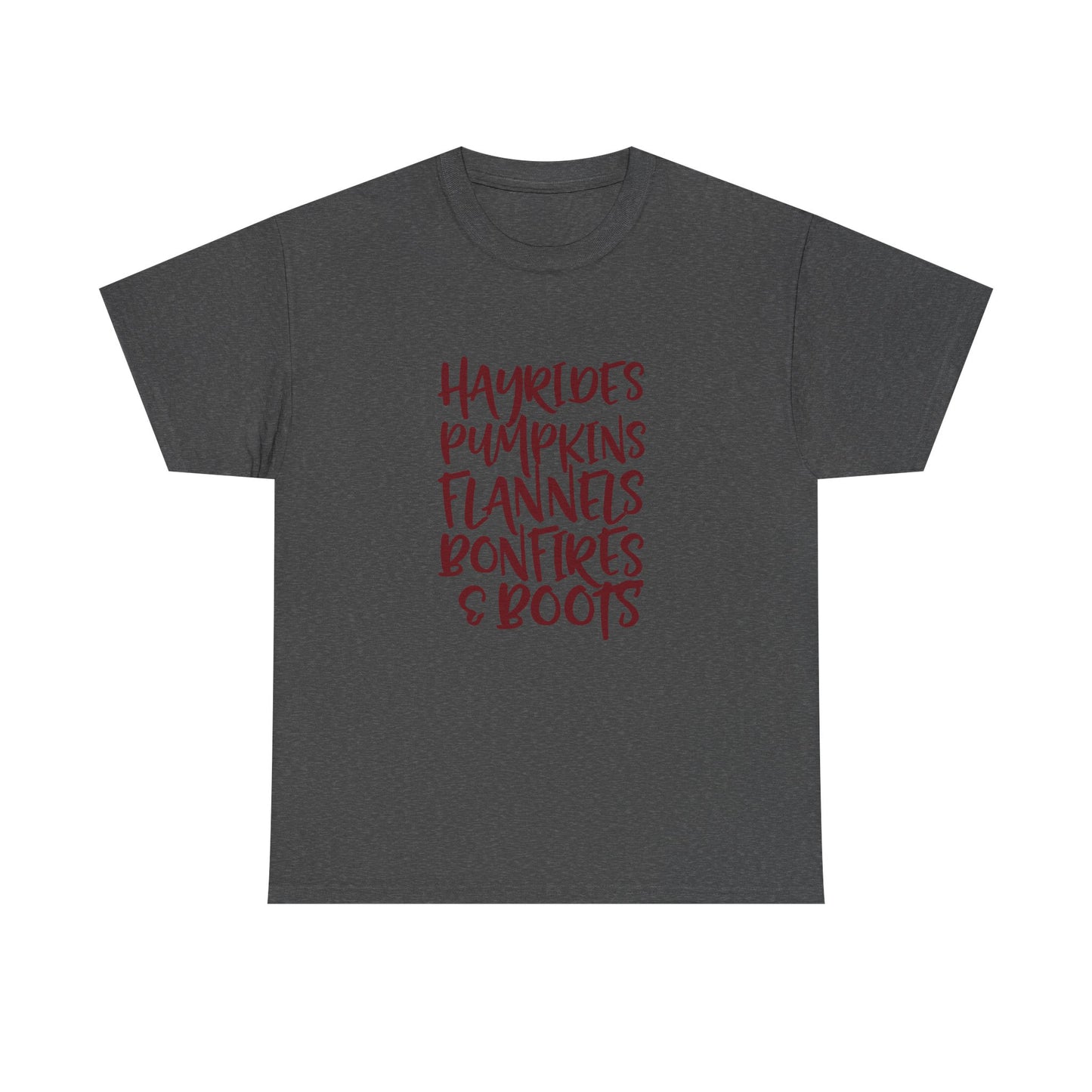 Hayrides, Pumpkins, Flannels Autumn Unisex Thanksgiving Tee
