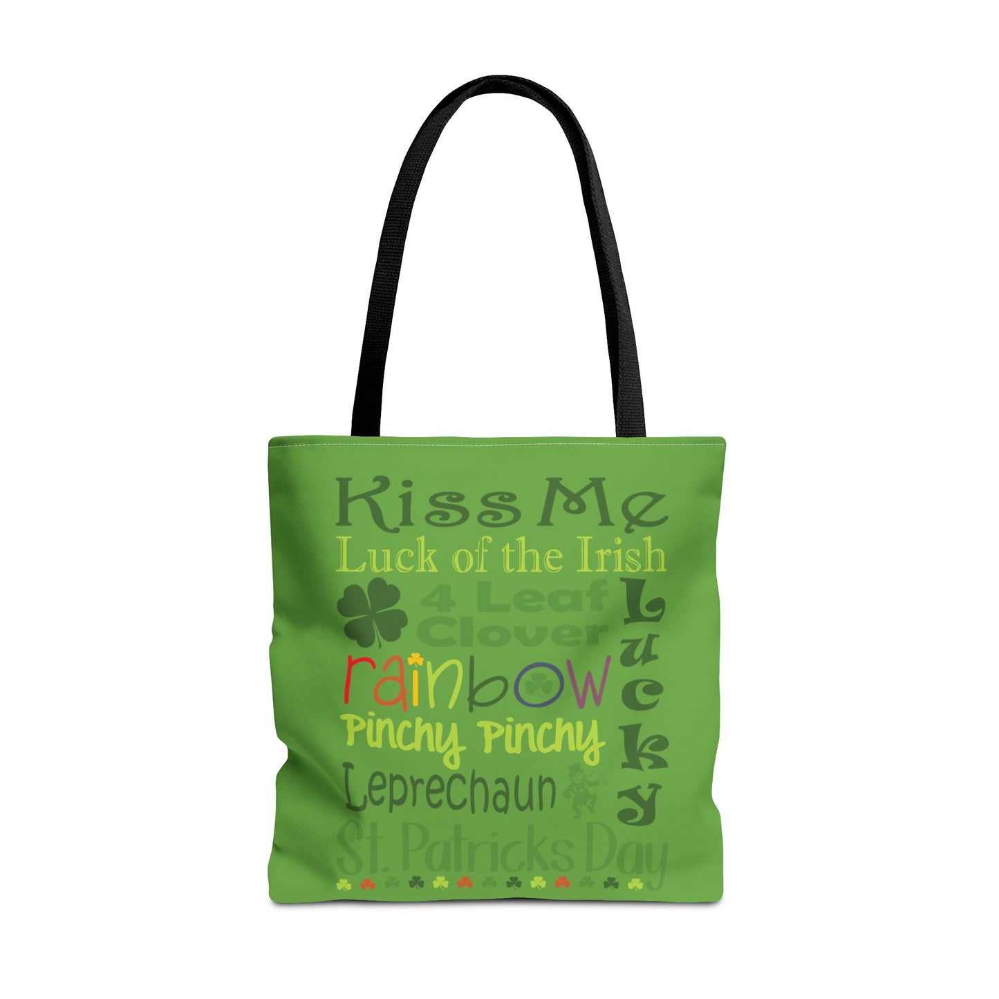 St. Patrick's Word Riot Green Tote Bag — Bold Typographic Holiday Tote - 3 Sizes