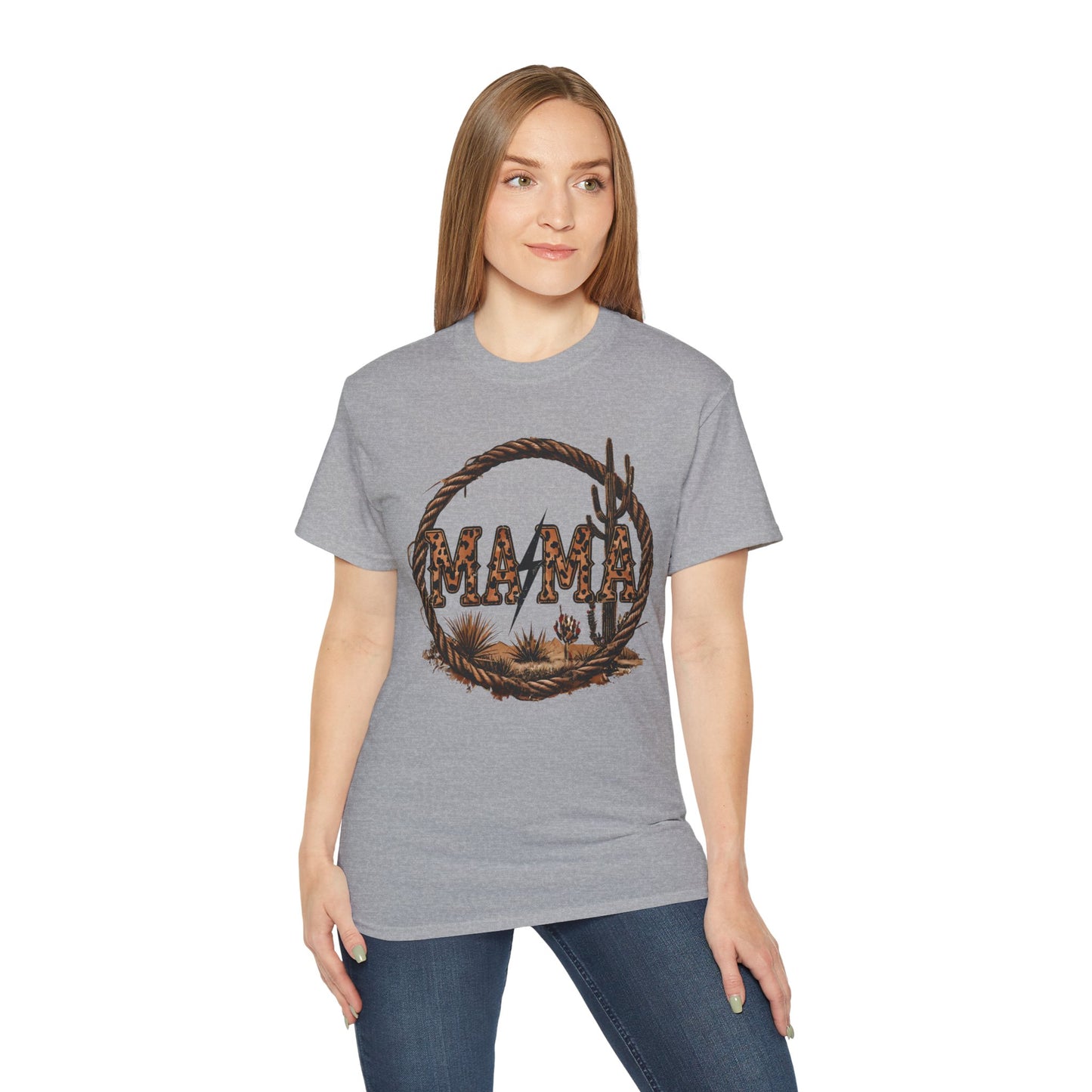 Western-Inspired Mama Cactus Graphic Tee – Unisex Ultra Cotton Shirt for Moms