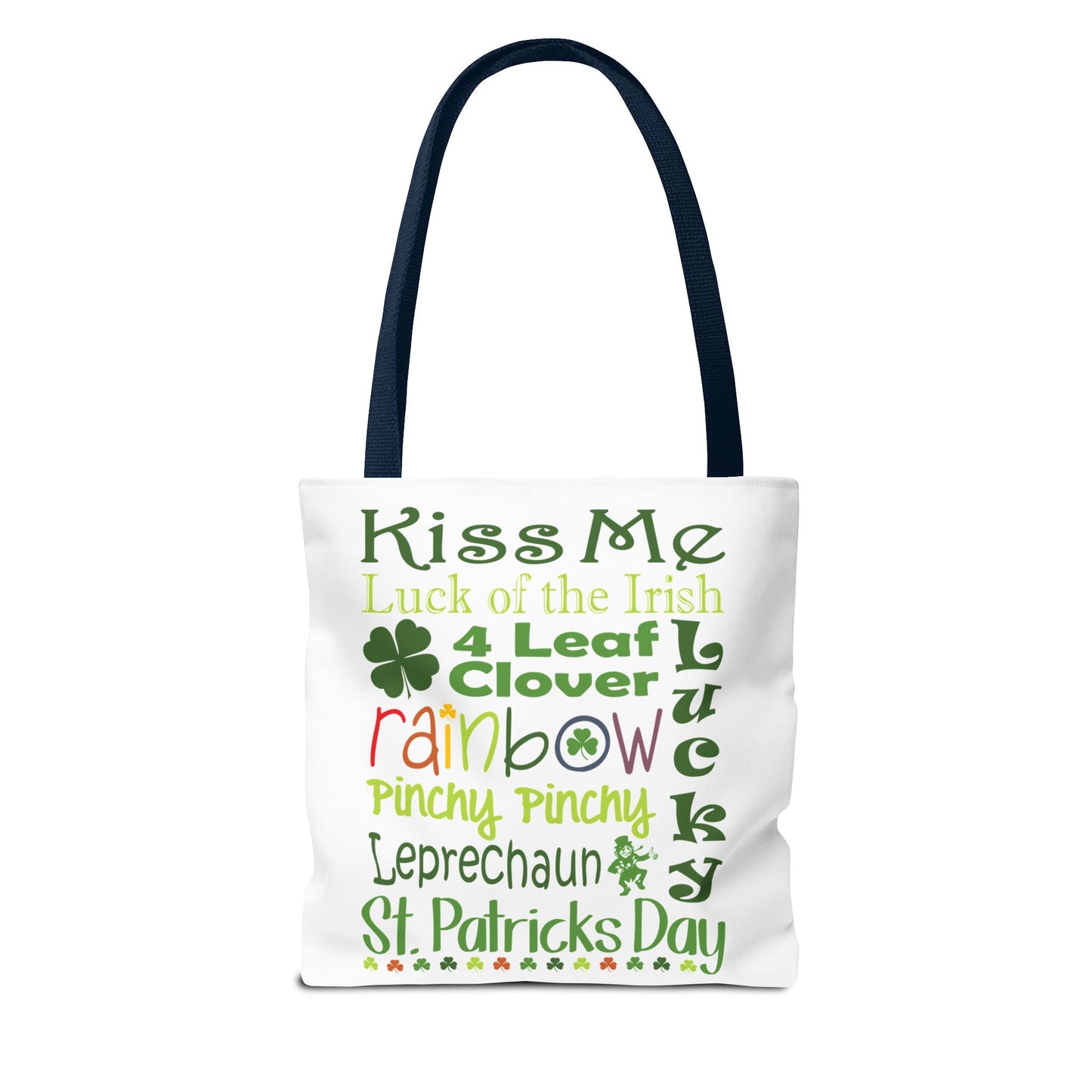 St. Patrick's Word Riot White Tote Bag — Bold Typographic Holiday Tote - 3 Sizes