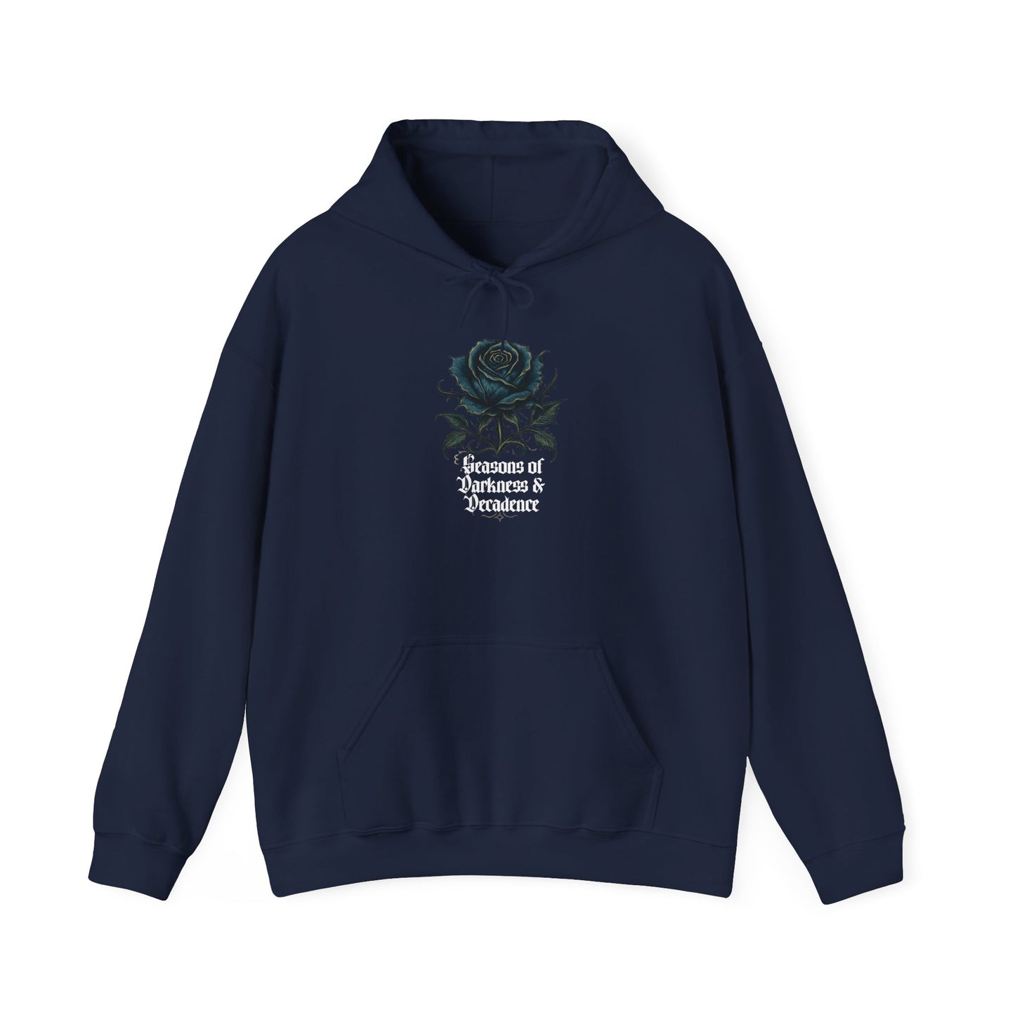 Dark Rose Hoodie — Seasons of Darkness & Decadence Graphic Pullover