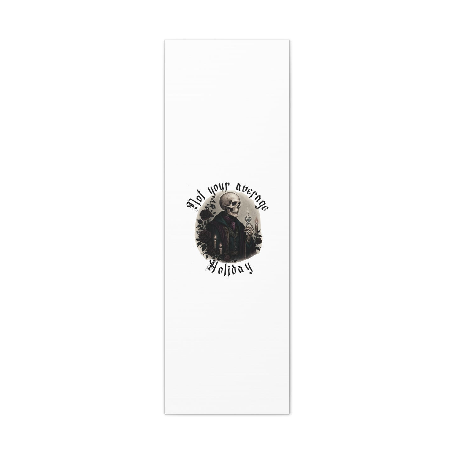 Not Your Average Holiday Canvas Wall Art — Gothic Skull Skeleton with Candles & Roses