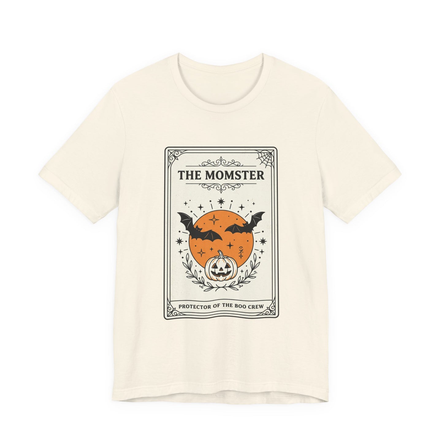 Momster Pumpkin Crest Tee | Halloween bats, spooky vintage orange