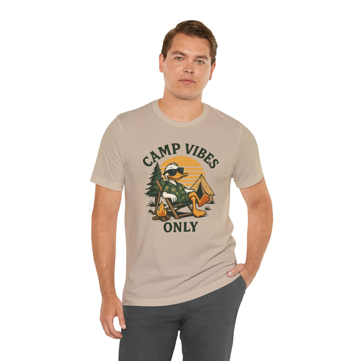 Camp Vibes Only T-Shirt — Retro Camping Duck Graphic Tee