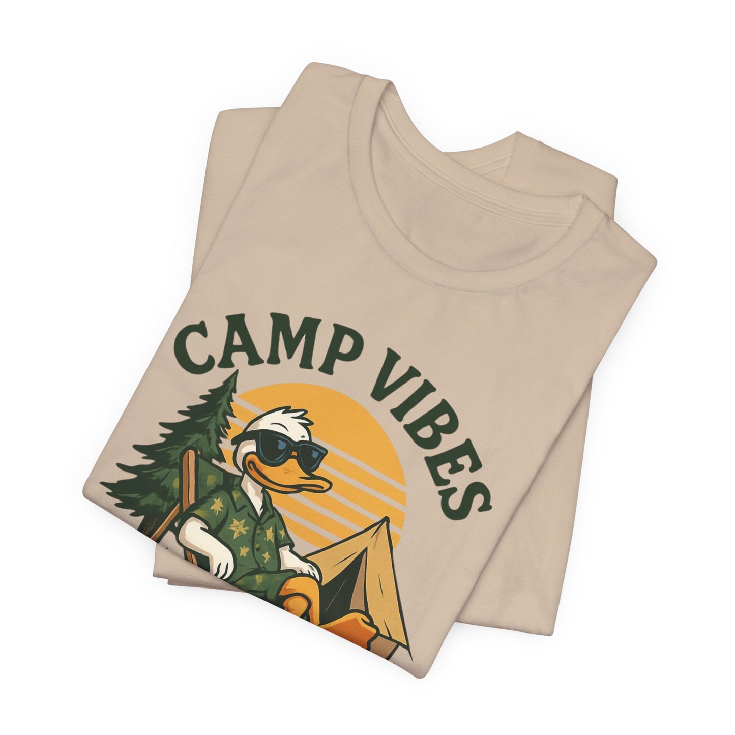 Camp Vibes Only T-Shirt — Retro Camping Duck Graphic Tee