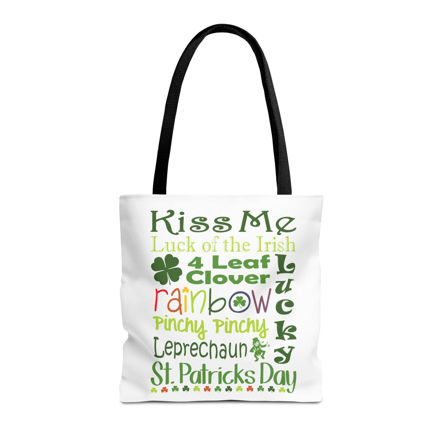 St. Patrick's Word Riot White Tote Bag — Bold Typographic Holiday Tote - 3 Sizes