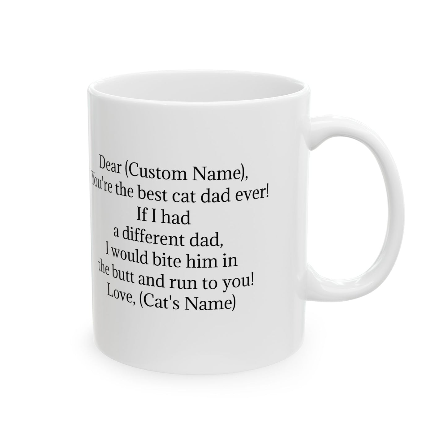 Personalized Ceramic Coffee Mug for Dad - Best Cat Dad Ever Gift