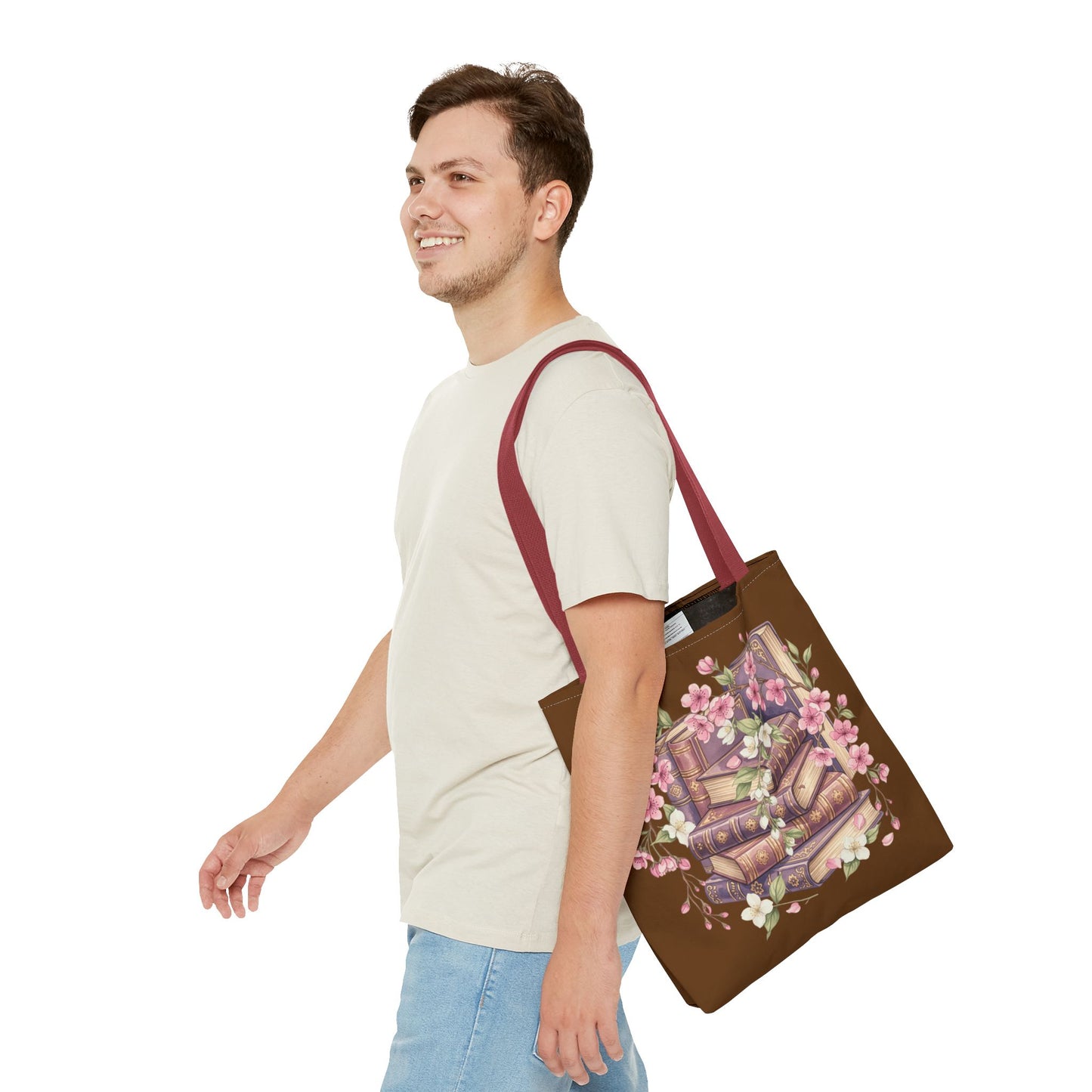 Wildflower Book Tote — Floral Print Library Tote