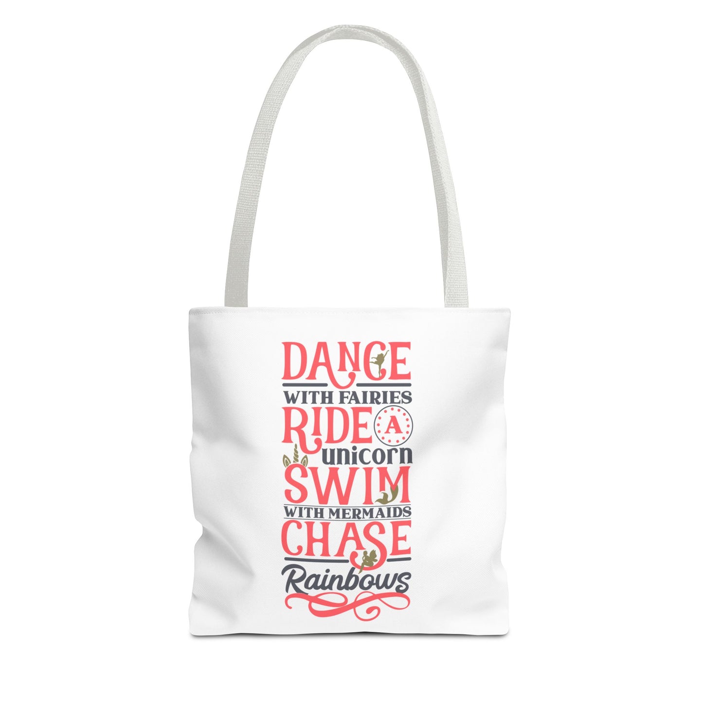Whimsical Adventure Tote Bag - Dance with Fairies, Ride Unicorns, Swim with Mermaids