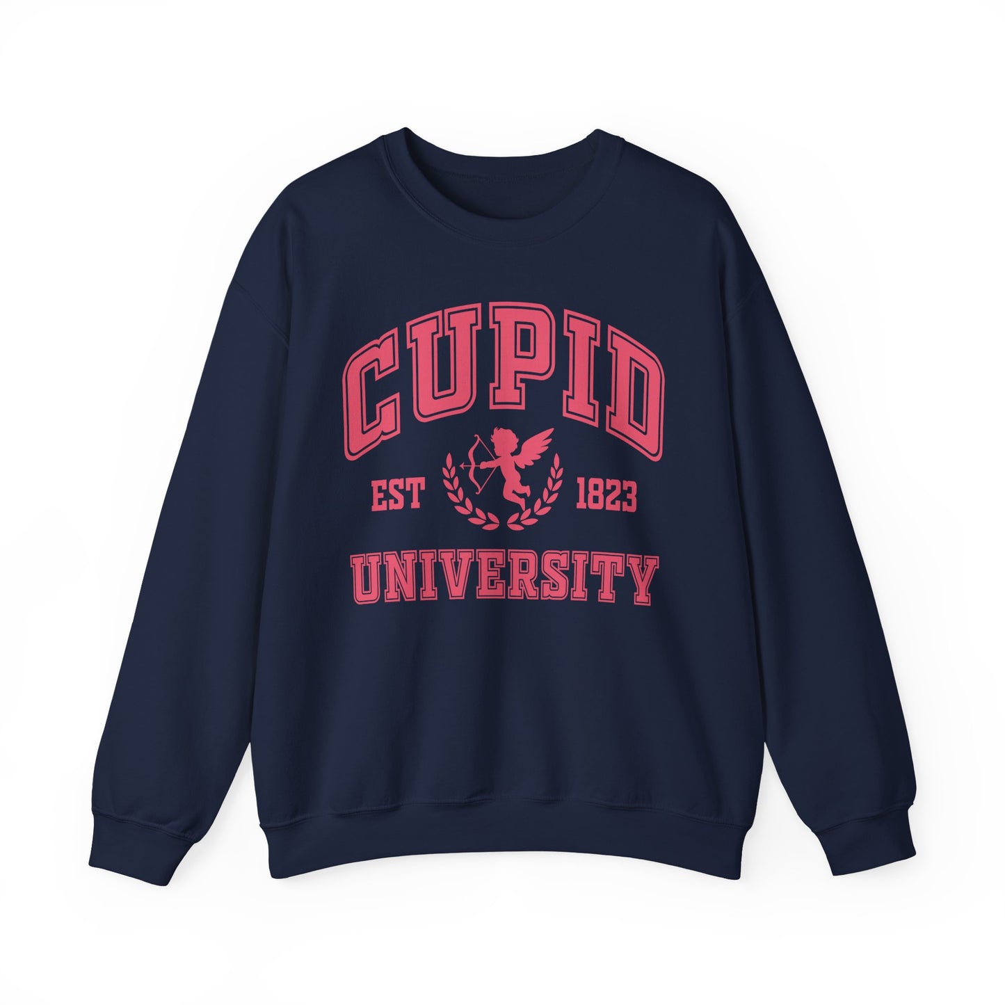 Cupid University Crewneck Sweatshirt — Valentine's Day Graphic Sweatshirt