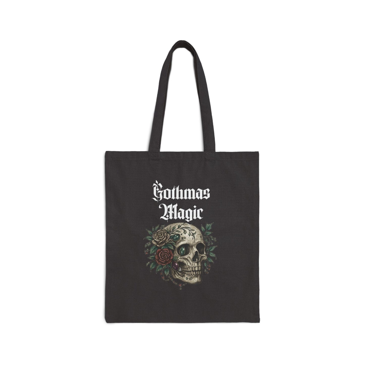 Gothmas Magic Tote Bag — Gothic Skull Holiday Canvas Tote