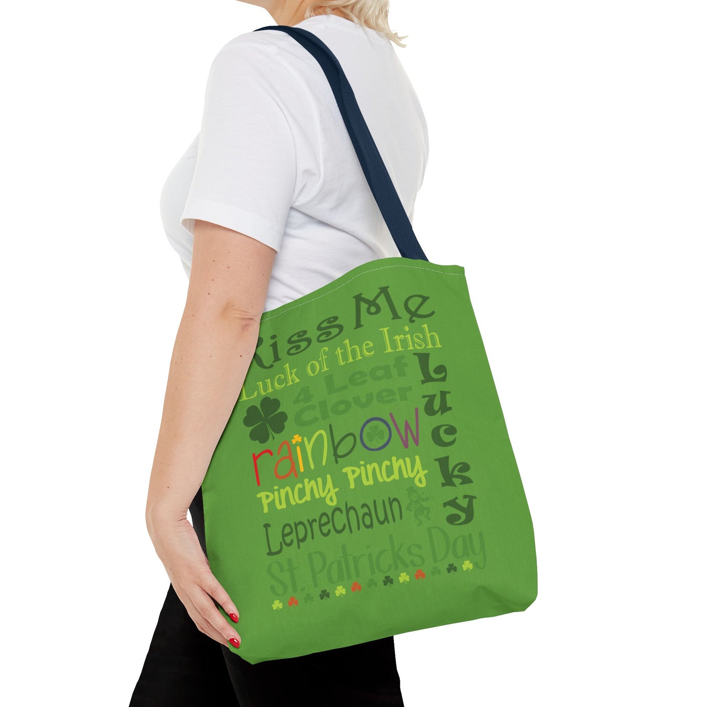 St. Patrick's Word Riot Green Tote Bag — Bold Typographic Holiday Tote - 3 Sizes