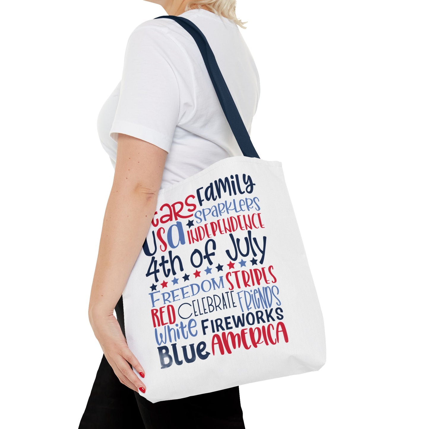4th of July Tote Bag - USA Patriotic Stars & Stripes Independence Day Tote