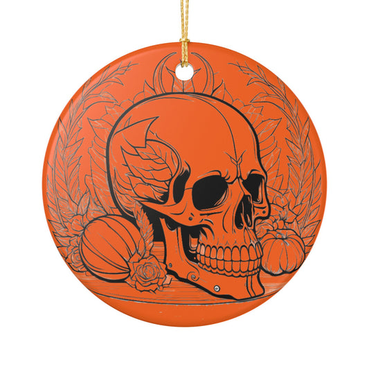 Halloween Skull Ceramic Ornament
