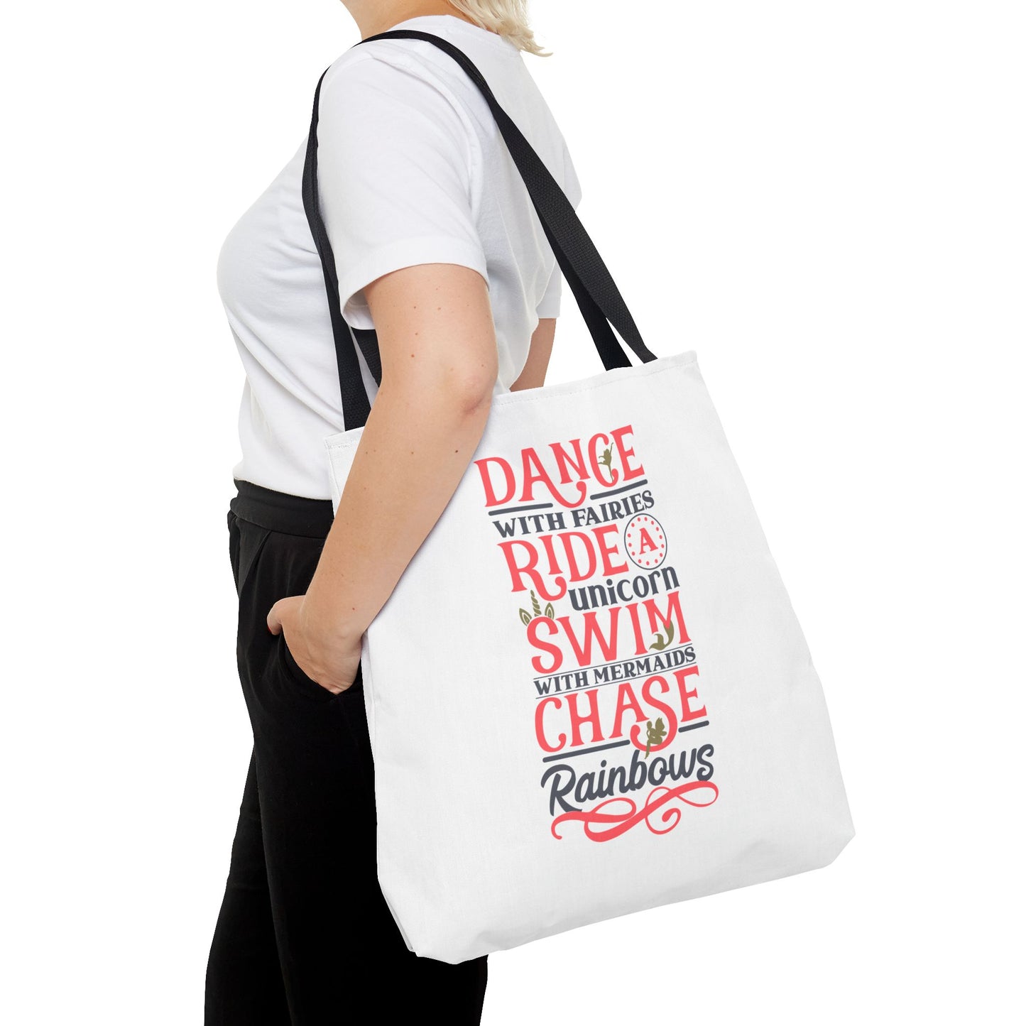 Whimsical Adventure Tote Bag - Dance with Fairies, Ride Unicorns, Swim with Mermaids