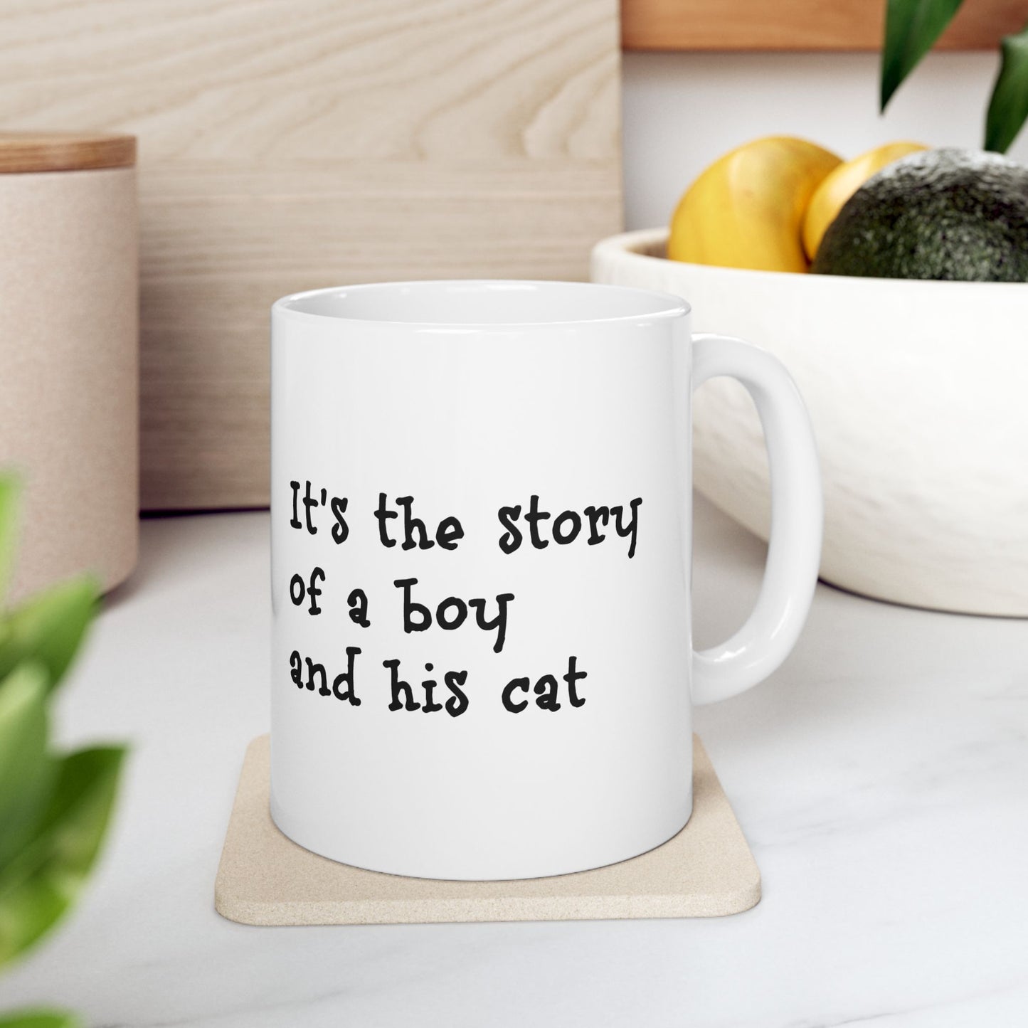 Story of a Boy and His Cat Ceramic Coffee Mug (11oz, 15oz)